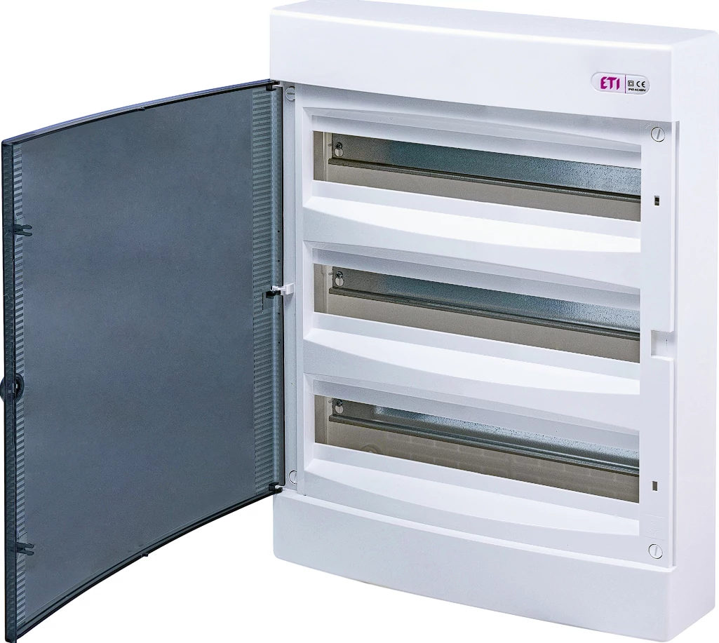 ETI ECT 3x18PT DIDO-E 3x18 modulos elosztó szekrény, falra szerelhető, átlátszó ajtóval	1101040