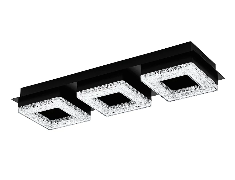 EGLO 99325 FRADELO 1 fali-mennyezeti lámpa acél fekete / műanyag, kristály fekete, átlátszó