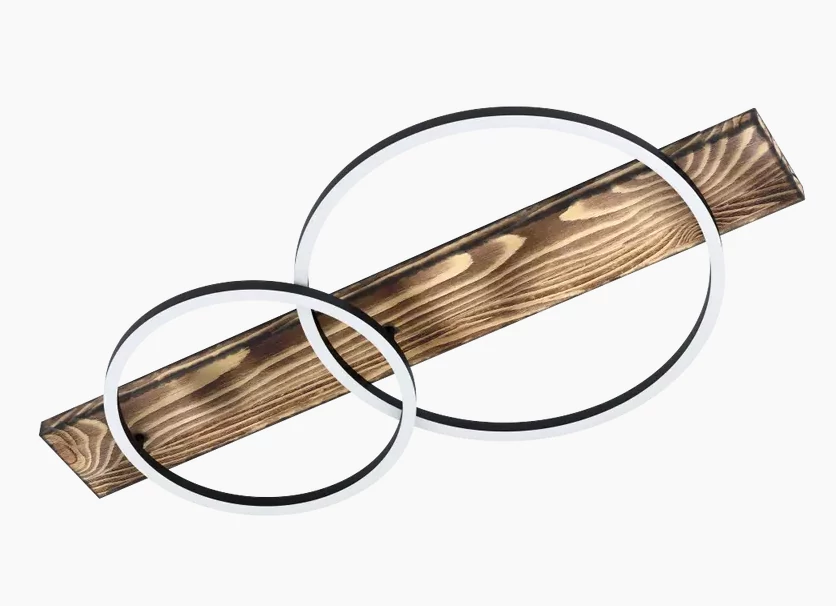 EGLO 99408 BOYAL mennyezeti lámpa acél, fa fekete, rusztikus barna / műanyag fehér 1x12W, 1700lm 3000K