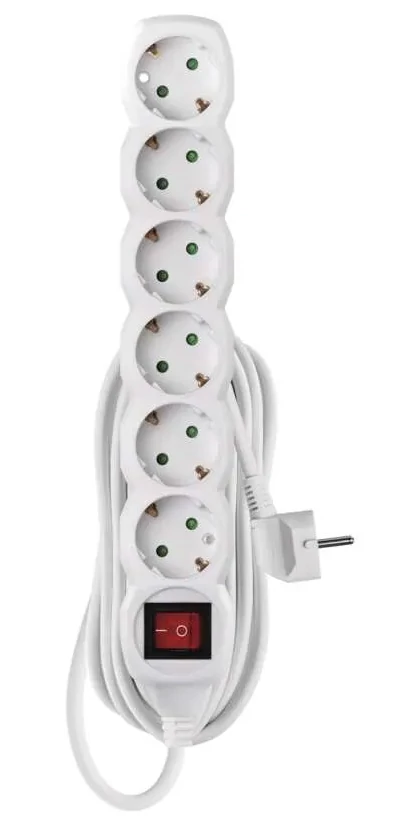 EMOS P1625R Elosztós hosszabbító kapcsolós 6-os 5m