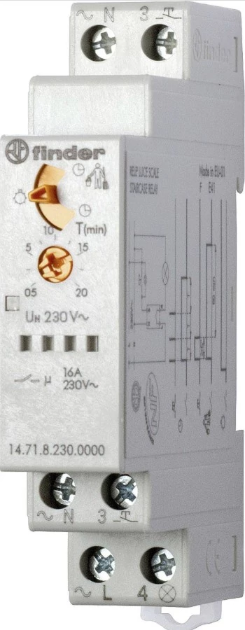 FINDER 14.71.8.230.0000 Többfunkciós lépcsőházi automata 16A