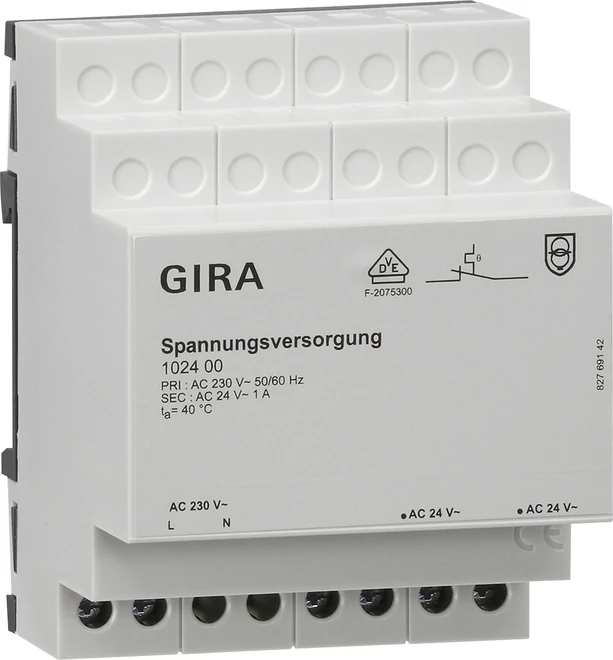 Gira 102400 Tápegység 24VAC 1A KNX/EIB REG