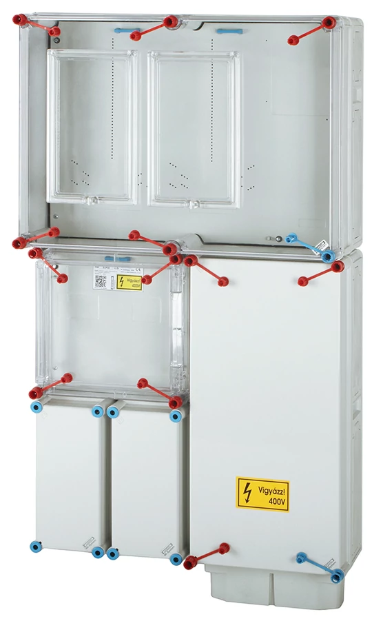 HENSEL HB33K0F-U 1/3F Mérőszekrény 1xM80+1xV32Aföldkábeles 1-szintes 2-mérőhely 2Mszerelőlappal