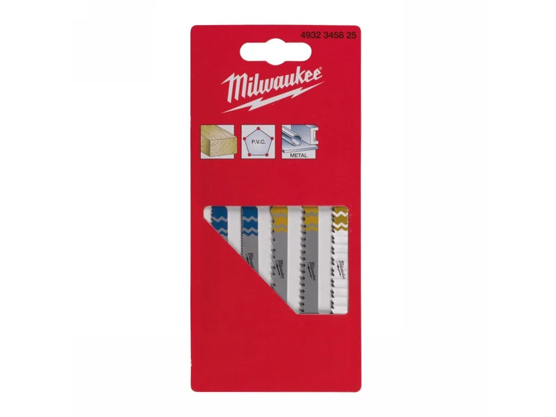 MILWAUKEE 4932345825 Szúrófűrészlap szett 5 db (Fa, PVC, Fém, 4932213116, 4932254061, 4932254063, 4932254064, 4932254071)