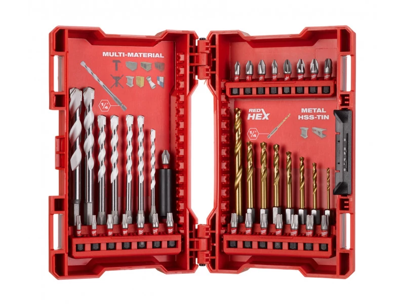 MILWAUKEE 4932479854 Univerzális fúrószár, bit és HSS TiN csigafúró készlet 39 részes 1/4