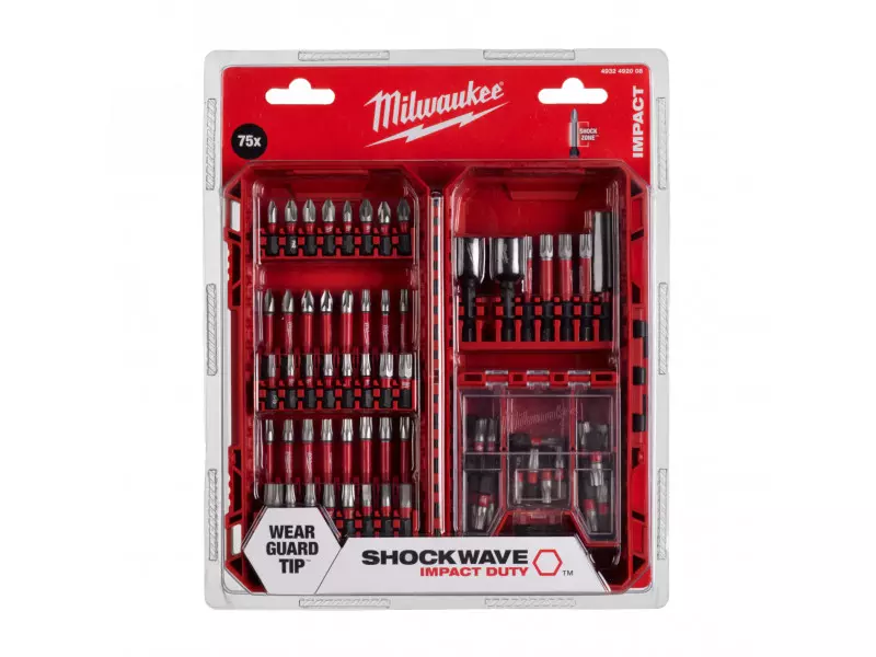 MILWAUKEE 4932492008 Csavarozó bit készlet 75 részes Shockwave XL BOX (TX)