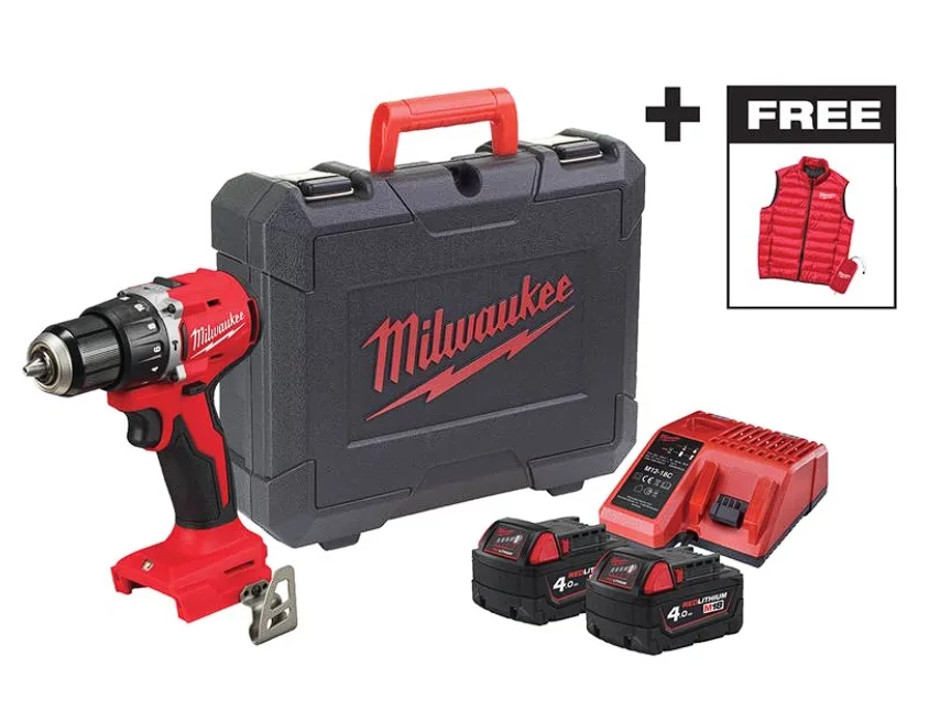 MILWAUKEE 4933499458 M18BLPDRCMC-402C  M18™ KOMPAKT SZÉNKEFE NÉLKÜLI ÜTVEFÚRÓ-CSAVAROZÓ SZETT