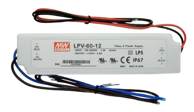 MEAN WELL LPV-60-12 LED tápegység 60W/12V/0-5A