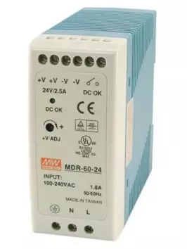 MEAN WELL MDR 60-24 LED tápegység 60W/24V/0-2,5A sorolható