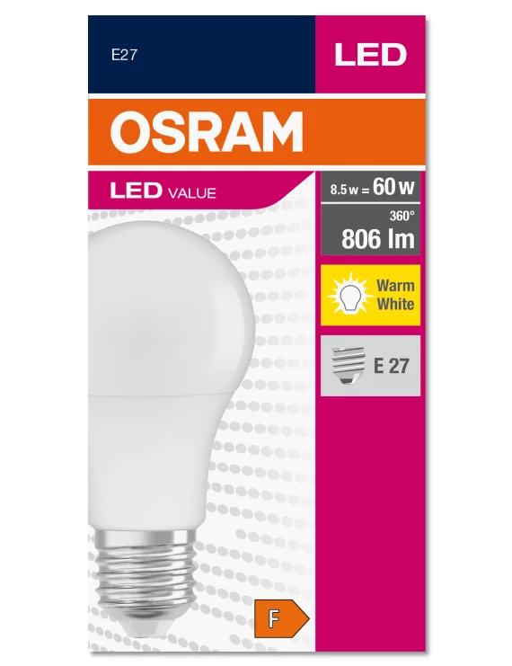 OSRAM 4052899326842 LED lámpa A60 körte A 8,5W (60W) E27 806lm 827 2700K