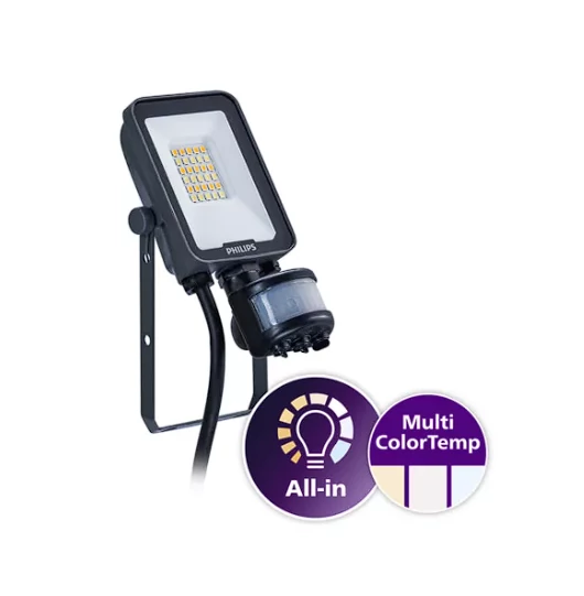 PHILIPS BVP167 LED12/830_40_65 LED fényvető mozgásérzékelő MDU 10W 1200lm 3000-6500K IP65