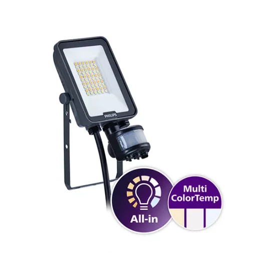 PHILIPS BVP167 LED24/830_40_65 LED fényvető mozgásérzékelő MDU 20W 2400lm 3000-6500K IP65