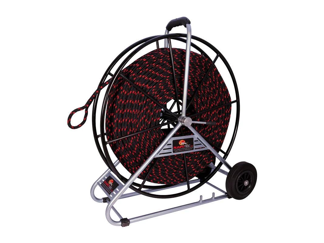 RUNPOTEC 101680 PE behúzókötél acél csévélődobbal 10mm 200m