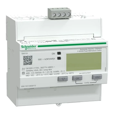 SCHNEIDER A9MEM3155 Sorolható fogy. mérő 3F LCDMID impulzusadós elektronikus 3/4-vezetékes Acti9 iEM