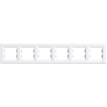 SCHNEIDER EPH5800621 Asfora Kapcsoló hatos keret, vízszintes, fehér