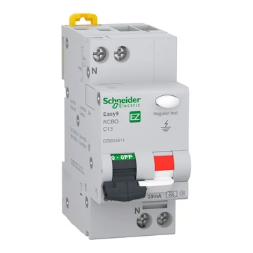 SCHNEIDER EZ9D55613 EASY9 PRO Áramvédős Kismegszakító 6kA, A osztály, 1P-N, C, 13A, 30mA