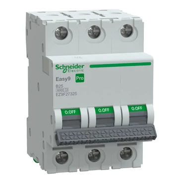 SCHNEIDER EZ9F27325 EASY9 PRO Kismegszakító 6kA, 3P, B, 25A