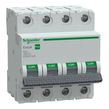 SCHNEIDER EZ9F27420 EASY9 PRO Kismegszakító 6kA, 4P, B, 20A