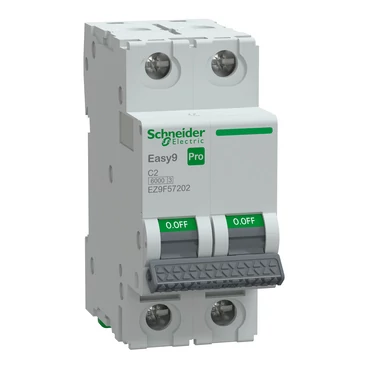 SCHNEIDER EZ9F57202 EASY9 PRO Kismegszakító 6kA, 2P, C, 2A