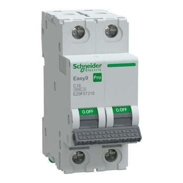 SCHNEIDER EZ9F57216 EASY9 PRO Kismegszakító 6kA, 2P, C, 16A