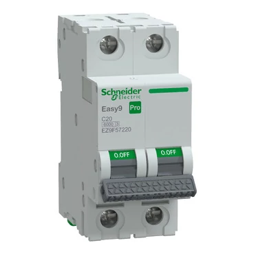 SCHNEIDER EZ9F57220 EASY9 PRO Kismegszakító 6kA, 2P, C, 20A