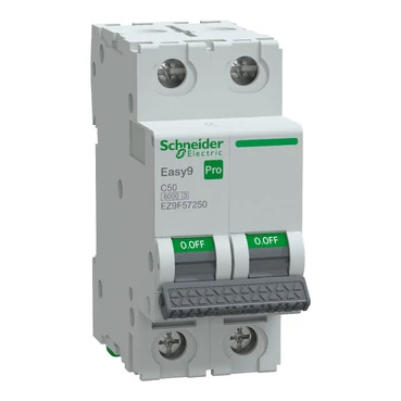SCHNEIDER EZ9F57250 EASY9 PRO Kismegszakító 6kA, 2P, C, 50A