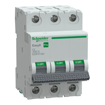 SCHNEIDER EZ9F57302 EASY9 PRO Kismegszakító 6kA, 3P, C, 2A