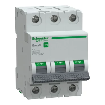 SCHNEIDER EZ9F57304 EASY9 PRO Kismegszakító 6kA, 3P, C, 4A