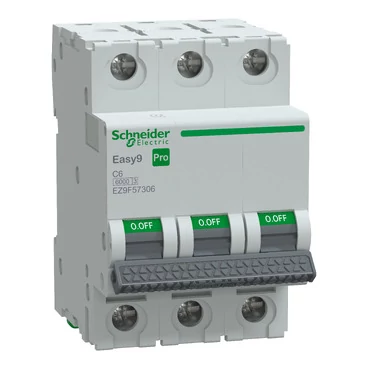 SCHNEIDER EZ9F57306 EASY9 PRO Kismegszakító 6kA, 3P, C, 6A