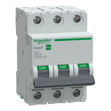 SCHNEIDER EZ9F57320 EASY9 PRO Kismegszakító 6kA, 3P, C, 20A