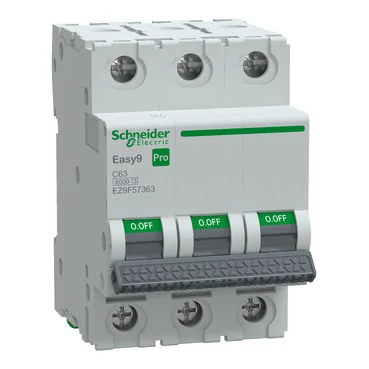 SCHNEIDER EZ9F57363 EASY9 PRO Kismegszakító 6kA, 3P, C, 63A