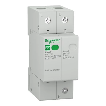 SCHNEIDER EZ9L33620 EASY9 PRO Túlfeszültség-korlátozó, T2, 20kA, 1P-N