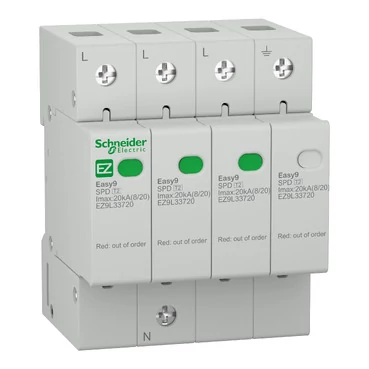 SCHNEIDER EZ9L33720 EASY9 PRO Túlfeszültség-korlátozó, T2, 20kA, 3P-N