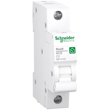 SCHNEIDER R9F14102 Resi R9 Kismegszakító 1P, 2A, 4,5kA C karakterisztika