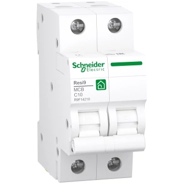 SCHNEIDER R9F14210 Resi R9 Kismegszakító 2P, 10A, 4,5kA C karakterisztika