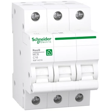 SCHNEIDER R9F14316 Resi R9 Kismegszakító 3P, 16A, 4,5kA C karakterisztika