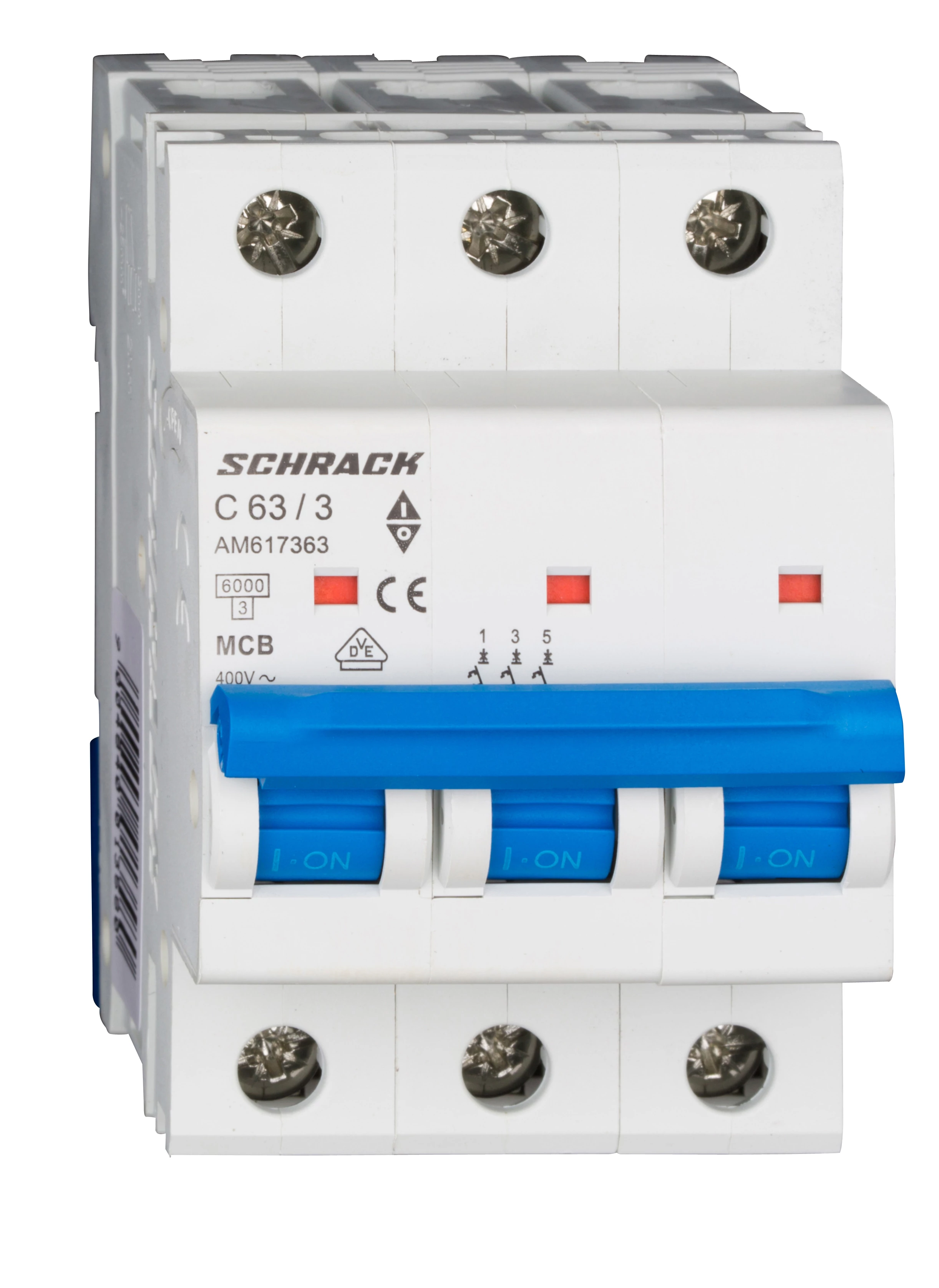 SCHRACK AM617363 Kismegszakító AMPARO 6kA, C 63A, 3 pólusú