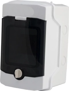 SCHRACK BK080200 Falonkívüli kiselosztó 1 soros, 4KE, átlátszó ajtó, IP65