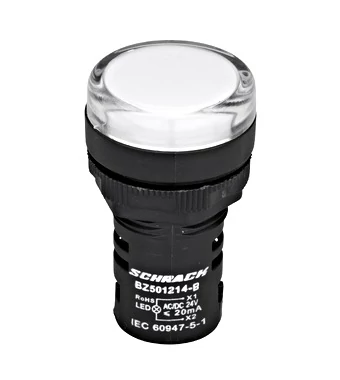 SCHRACK BZ501214-B Kompakt jelzőlámpa, LED, 24VAC/DC fehér