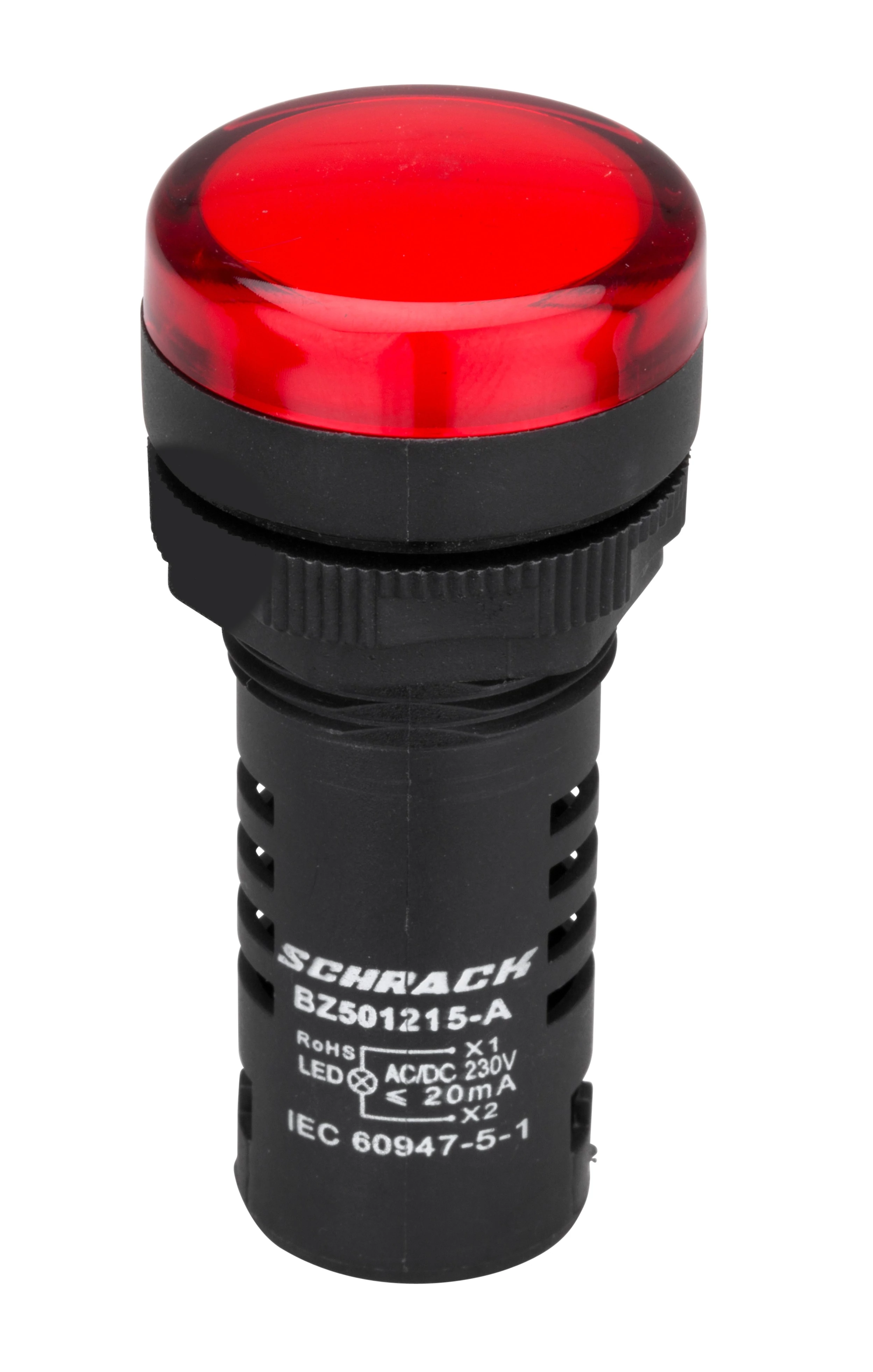SCHRACK BZ501215-B Kompakt jelzőlámpa, LED, 230V AC/DC, piros