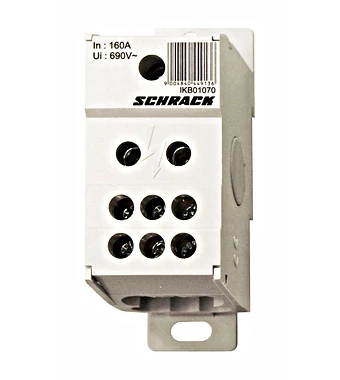 SCHRACK IKB01070 Csatlakozó blokk, 1 p. 160A, be 1x70mm, ki 6x16mm