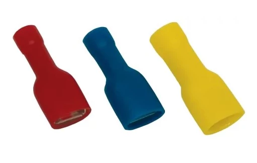 TRACON PTCSH6 Teljesen szigetelt csúszósaru 6,3x0,8 piros 50db/csomag