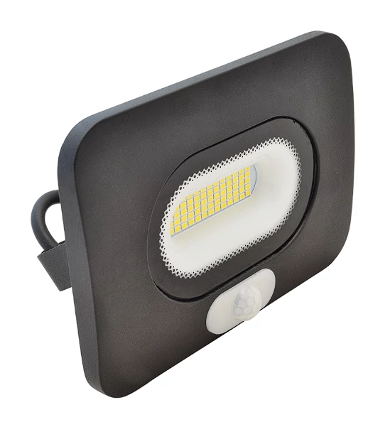 TRACON RSMDLM10 220-240V AC, 10W, 4000K, IP65, 800lm, 110°, 3-10m, EEI=G SMD fényvető mozg.érz., fekete