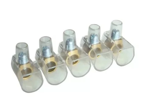 TRACON TBT-6/10 Csavaros csatlakozó 10 tagú 6mm2 átlátszó