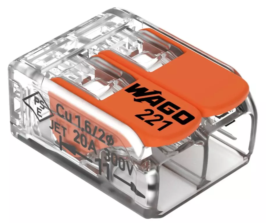 WAGO 221-412 Vezeték összekötő oldható 2P 0,2-4mm2 100db/csomag