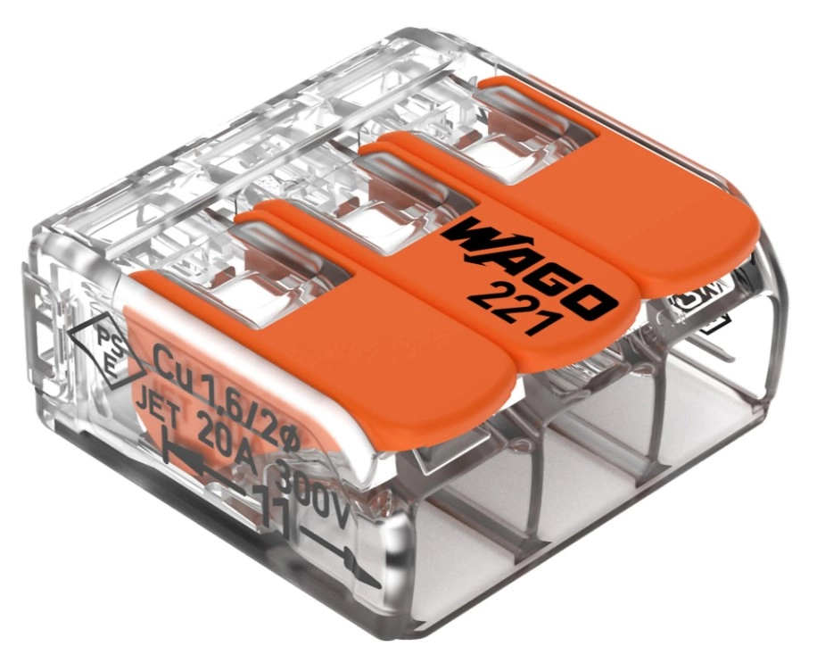 WAGO 221-413 Vezeték összekötő oldható 3P 0,2-4mm2 50db/csomag