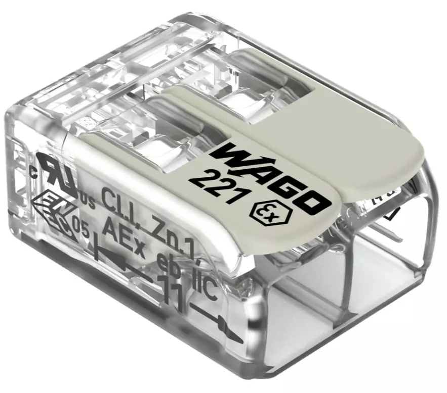 WAGO 221-482 Vezeték összekötő oldható robbanás biztos alkalmazásokhoz 2P 0,2-4mm2
