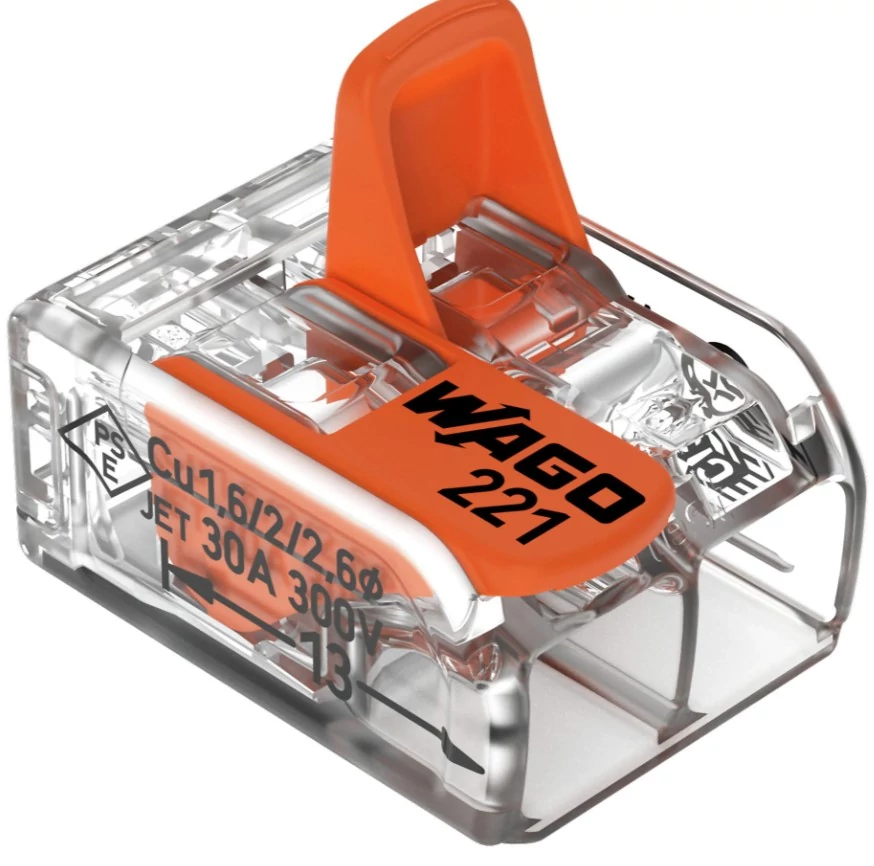 WAGO 221-612 Vezetékösszekötő 2-es 6mm2 50db/csomag